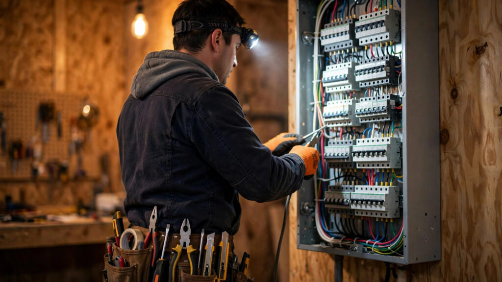 AI receptionist for electricians capturing panel upgrade and service call requests